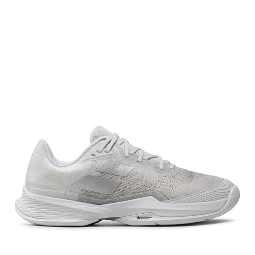 Chaussures Babolat Jet Mach 3 All Court 30S21629 White/Silver - Chaussures.fr - Modalova