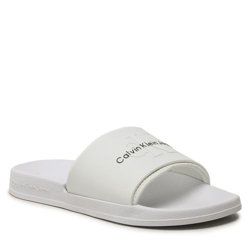 Mules / sandales de bain Calvin Klein Jeans Slide Monogram Tpu YM0YM00361 White YBR - Chaussures.fr - Modalova