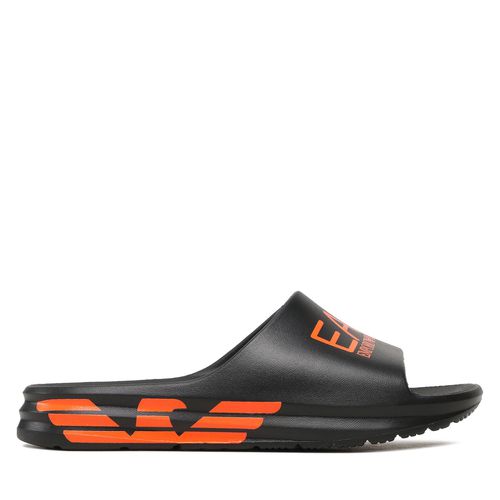 Mules / sandales de bain EA7 Emporio Armani BP008 XK337 M538 Black/Orange Fluo - Chaussures.fr - Modalova