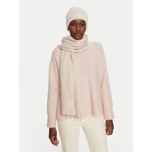 Ensemble bonnet + écharpe Calvin Klein K60K612666 Beige - Chaussures.fr - Modalova