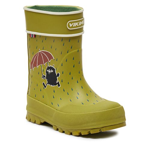 Bottes de pluie Viking Alv Jolly Moomin 1-13500-6150 Khaki/Multi - Chaussures.fr - Modalova