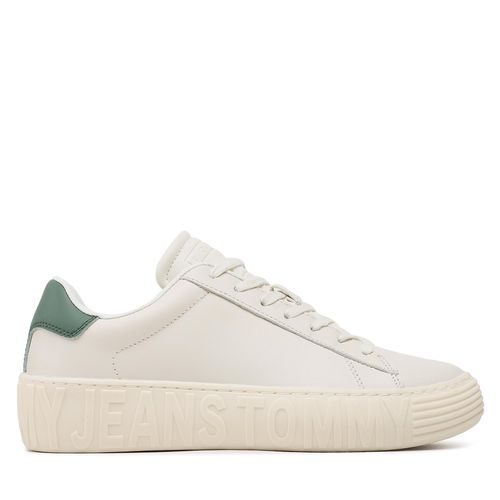 Sneakers Tommy Jeans Leather Outsole EM0EM01213 Ivory YBI - Chaussures.fr - Modalova