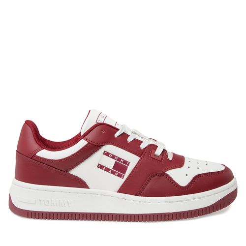 Sneakers Tommy Jeans Tjw Retro Basket Leather EN0EN02532 Rouge - Chaussures.fr - Modalova