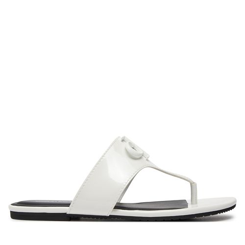 Tongs Calvin Klein Jeans Flat Sandal Slide Toepost Mg Met YW0YW01342 Bright White YBR - Chaussures.fr - Modalova
