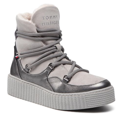 Bottines Tommy Hilfiger Th Warm Lined Up Boot FW0FW06053 Gris - Chaussures.fr - Modalova