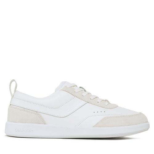 Sneakers Calvin Klein Low Top Lace Up Lth Mix HM0HM00851 Triple White 0K4 - Chaussures.fr - Modalova