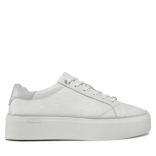 Sneakers Calvin Klein Flatform C Lace Up - Mono Mix HW0HW01870 White/Pearl Grey 0K9 - Chaussures.fr - Modalova
