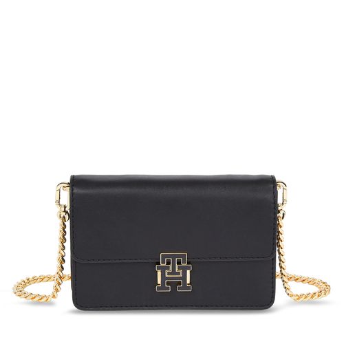 Sac à main Tommy Hilfiger Pushlock Leather Small Crossover AW0AW15227 Black BDS - Chaussures.fr - Modalova