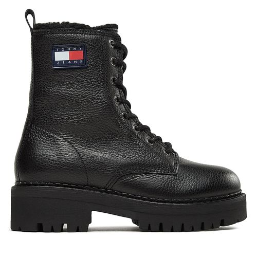 Bottines Tommy Jeans Tjw Urban Boot Tumbled Ltr Wl EN0EN02317 Black BDS - Chaussures.fr - Modalova
