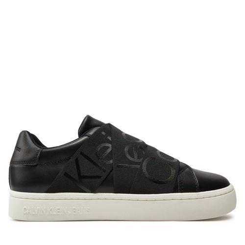 Sneakers Calvin Klein Jeans Classic Cupsole Elas Web YW0YW01391 Black/Bright White 0GM - Chaussures.fr - Modalova