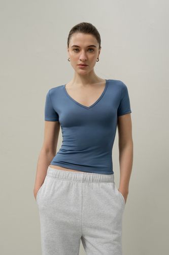 T-shirt Col V Soie Viscose - Haut Ajusté Léger - LILYSILK - Modalova