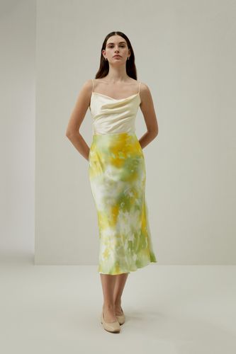 Jupe en soie imprimée à coupe biaisée classique - LILYSILK - Modalova