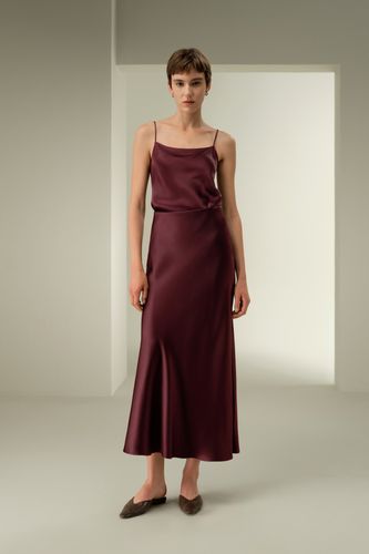 Jupe longue en soie charmeuse double face - LILYSILK - Modalova