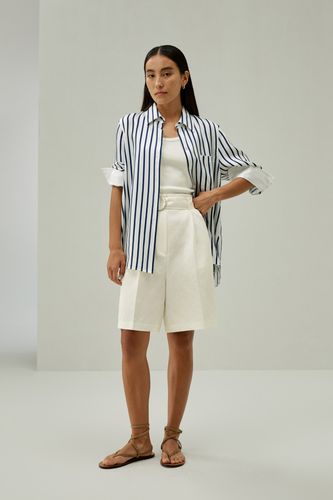 Chemise en soie à rayures Palma surdimensionnée - LILYSILK - Modalova