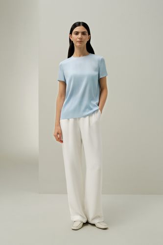 T-shirt basique en soie à col rond - LILYSILK - Modalova