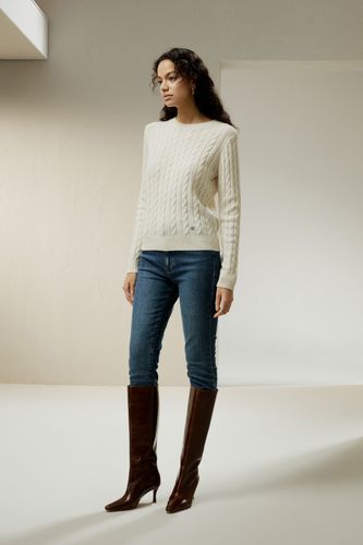 Pull en maille torsadée classique avec bords côtelés - LILYSILK - Modalova