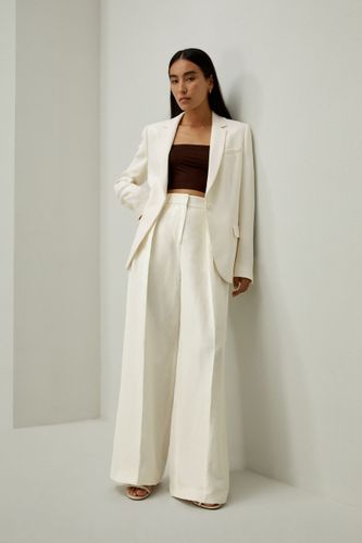 LILYSILK Pantalon Soie Plissé Sur Le Devant Soie De Mûrier, Lin Se Sentir Élégante Et Sûre D'Elle En Toute Occasion 48 - LILYSILK - Modalova