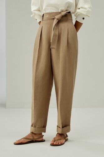 LILYSILK Pantalon Soie Pantalon Fuselé À Revers Roulés Mélange Soie-Lin Simple Et Classique Léger Et Résistant Aux Rides 48 - LILYSILK - Modalova