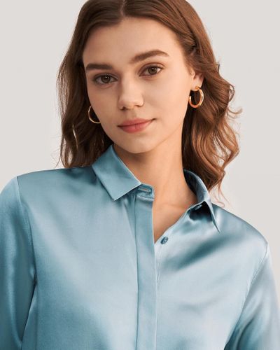 LILYSILK Chemisier Chic En Soie Fini Lustré Soie De Haute Qualité Vêtements Adaptés Aux Petites Tailles Confortable Petite S - LILYSILK - Modalova