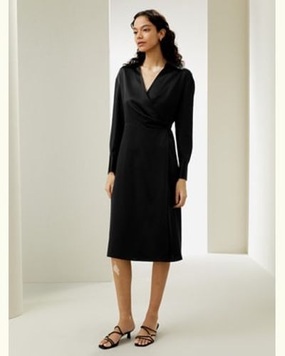 LILYSILK Robe Soie Croisement Et Col Chemise Charmeuse De Soie Sans Produits Chimiques Nocifs 46 - LILYSILK - Modalova