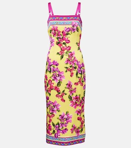 Robe midi Taormina en soie mélangée à fleurs - Dolce&Gabbana - Modalova
