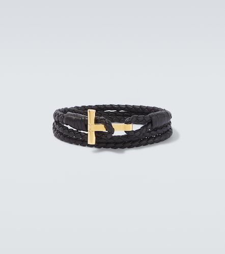 Tom Ford Bracelet T en cuir tressé - Tom Ford - Modalova