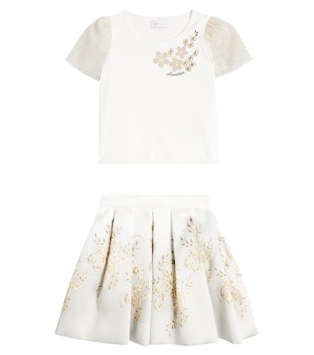 Set top et jupe Mikado en coton mélangé - Monnalisa - Modalova