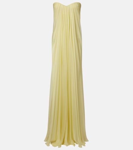 Robe longue bustier en mousseline de soie - McQueen - Modalova