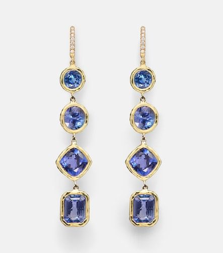 Boucles d'oreilles Cascade en or 18 ct, diamants et tanzanites - Octavia Elizabeth - Modalova