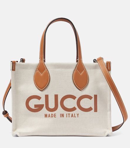 Cabas Mini en toile et cuir à logo - Gucci - Modalova