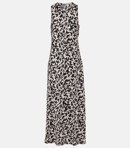Robe longue Valencia imprimée en soie - Asceno - Modalova