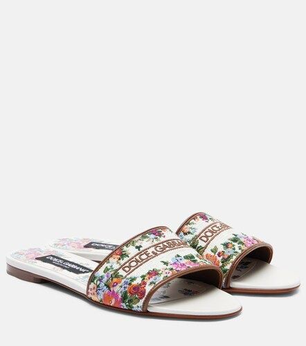 Mules en cuir à fleurs - Dolce&Gabbana - Modalova