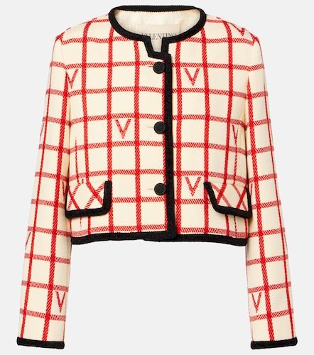 Veste VLogo en laine et coton à carreaux - Valentino - Modalova
