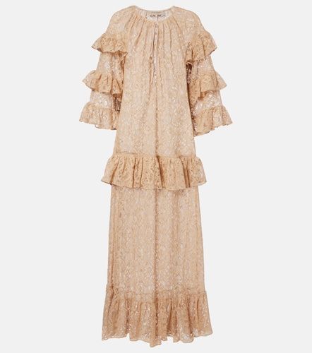 Robe longue en dentelle à volants - Adriana Degreas - Modalova