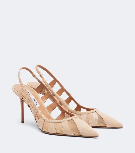 Escarpins slingback Screen en daim et mesh - Aquazzura - Modalova