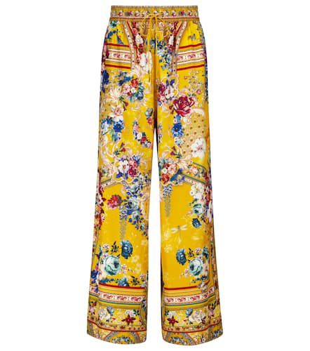 Pantalon ample en soie à fleurs - Camilla - Modalova