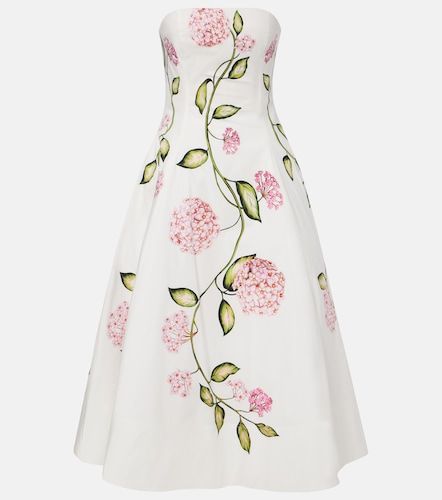 Robe longue top en popeline de coton mélangé - Oscar de la Renta - Modalova