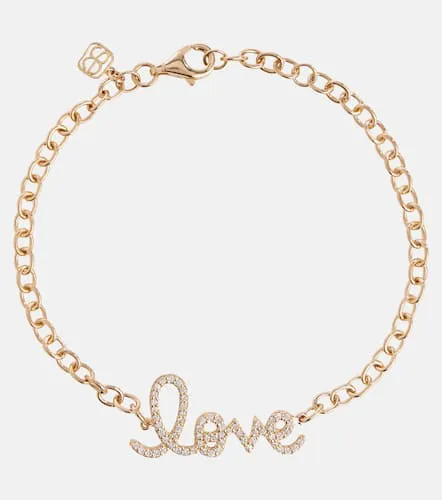 Bracelet Love en or jaune 14 ct et diamants - Sydney Evan - Modalova