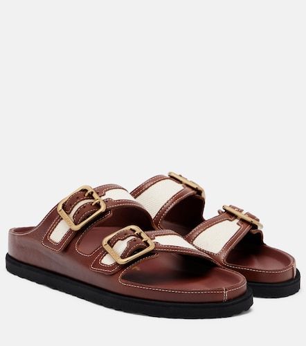 Mules Arizona en toile et cuir - Birkenstock 1774 - Modalova