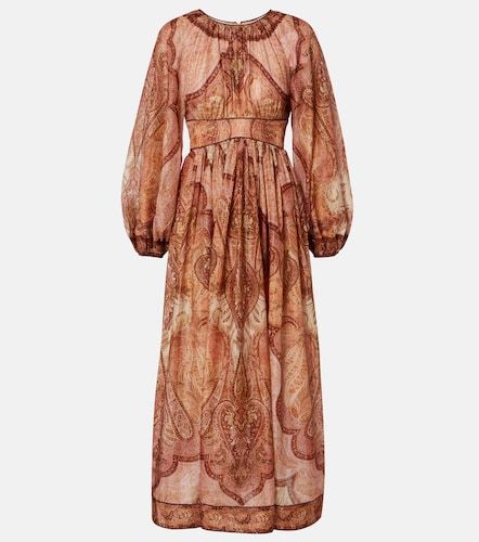 Robe midi Wanderlust imprimée en coton et soie mélangés - Zimmermann - Modalova