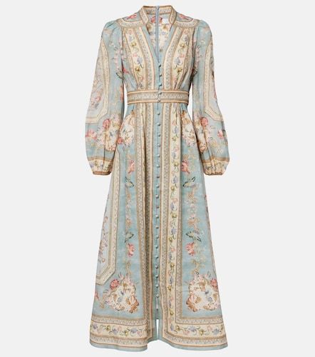 Robe longue Roselight en lin à fleurs - Zimmermann - Modalova
