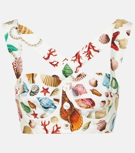 Crop top Capri en coton à imprimé - Dolce&Gabbana - Modalova