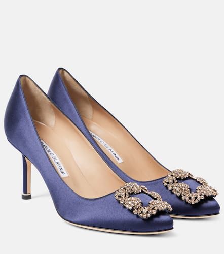 Escarpins Hangisi en satin à ornements - Manolo Blahnik - Modalova