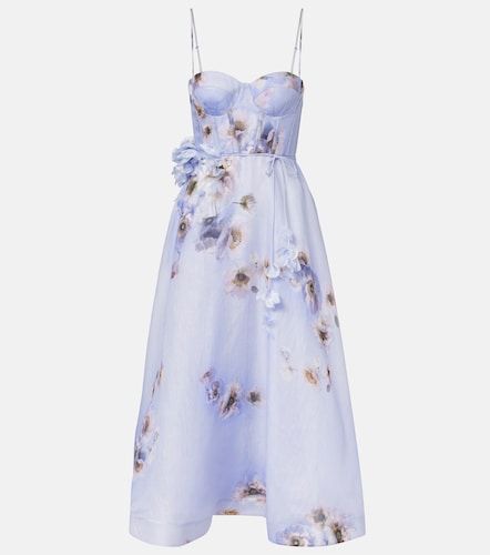 Robe Hypnotic en lin et soie à fleurs - Zimmermann - Modalova