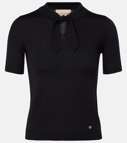 Top VLogo en laine mélangée à col lavallière - Valentino - Modalova