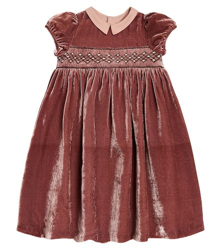 Robe Blossom en velours brodée - Bonpoint - Modalova