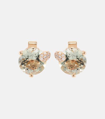 Boucles d'oreilles en or rose 18 ct, quartz prase et diamants - Bucherer Fine Jewellery - Modalova