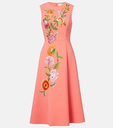 Robe de cocktail brodée à fleurs - Carolina Herrera - Modalova