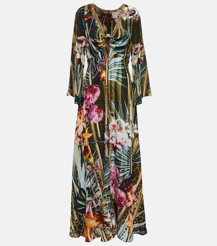 Robe longue en soie à fleurs - Camilla - Modalova