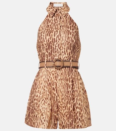 Combi-short imprimée en lin - Zimmermann - Modalova